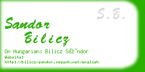 sandor bilicz business card